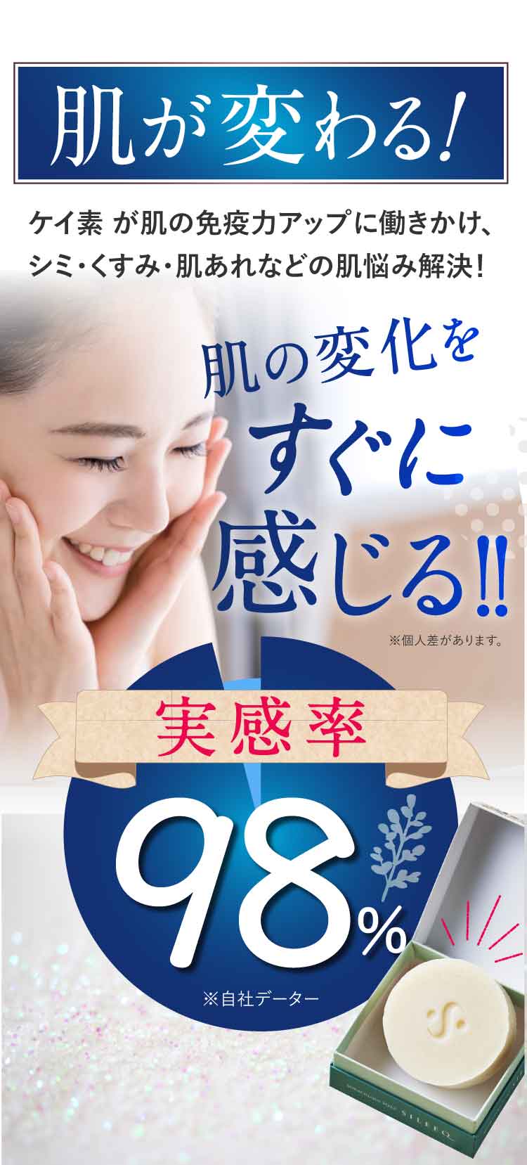肌の変化をすぐに感じるケイ素の力